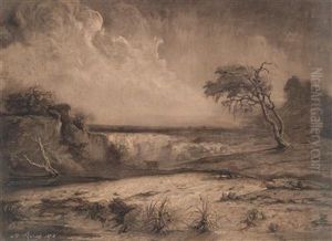 Landschaft An Einemwasserfall by Jules-Charles Aviat