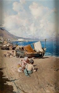 Playa De Sorrento by Baldomero Galofre Y Gimenez