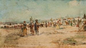 Dia De Mercado by Baldomero Galofre Y Gimenez