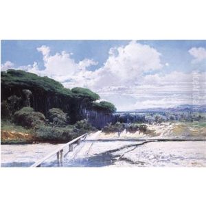Paisaje De La Costa Brava (view Of The Costa Brava) by Baldomero Galofre Y Gimenez