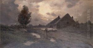 Paisaje Con Rebano by Baldomero Galofre Y Gimenez