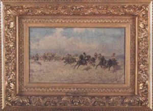 Arabian Battle Scene by Baldomero Galofre Y Gimenez