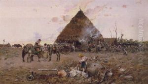 The Country Farm by Baldomero Galofre Y Gimenez