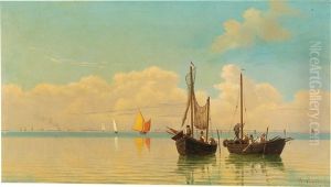 Fishermen In The Lagoon Before Venice by Pietro Galter