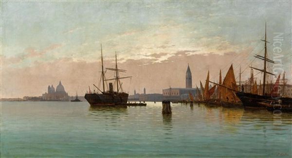 At The Entrance To The Grand Canal In Venice, On The Left The Punta Della Dogana And Santa Maria Della Salute, And Right The Piazza San Marco - view 1