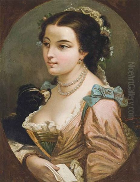 A Parisian Elegante With Her Dog - view 1