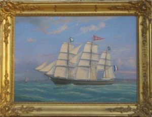 Le Trois-mats "saint Vincent De Paul" by Louis-Honore-Frederic Gamain