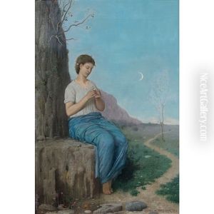 Jeune Fille Effeuillant Une Marguerite by Jules-Alexandre Gamba De Preydour