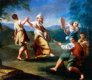 Scene De Danse Avec Musiciens by Giuseppe Gambarini