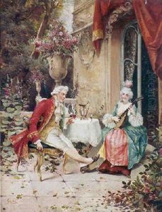 Le Concert Prive by Jean Hector Henri Gambart