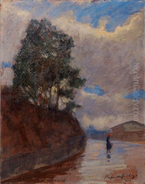 Figure Walking At Low Tide - view 1