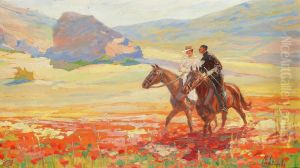 Crimean Landscape With Riding Couple
