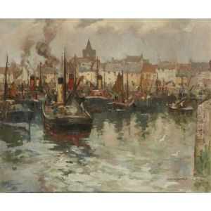 Harbour Scene Anstruther by Andrew Archer Gamley