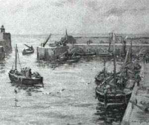 Morning In The Harbour, Pittenweem by Andrew Archer Gamley