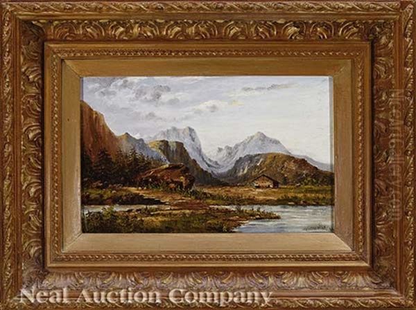 Continental Landscape With Chalet - view 1