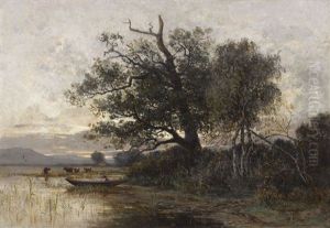 Uferlandschaft In Der Abenddammerung Uferlandschaft In Der Abenddammerung