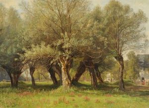 Weiden Vor Dem Haus by Otto Gampert