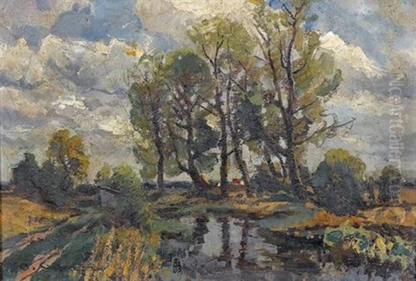 Baumlandschaft An Einem Bachufer - view 1