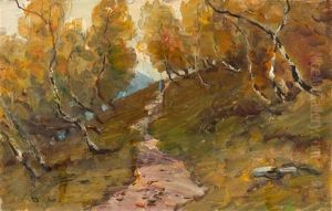 Skizze: Weg Im Birkenwald by Otto Gampert