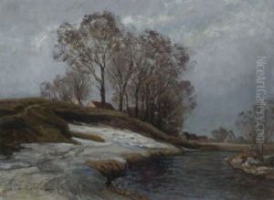 Flusslandschaft Im Vorfruhling by Otto Gampert