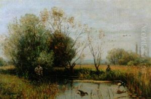 Auf Der Entenjagd by Otto Gampert