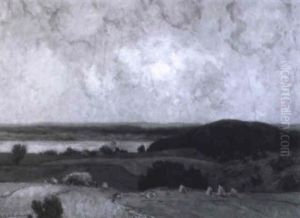 Zurichseelandschaft Mit Heuernte