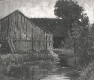 Bayerische Landschaft Mit Fluslauf Und Hofgebaude Bayerische Landschaft Mit Fluslauf Und Hofgebaude