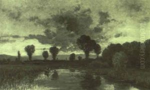 Fluslandschaft Am Abend Fluslandschaft Am Abend