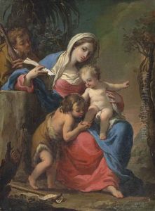 The Holy Family With The Infant Saint John The Baptist - A Bozzetto by Gaetano Gandolfi