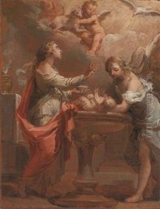 An Allegory Of The Sacrament Of Baptism - A Bozzetto by Gaetano Gandolfi