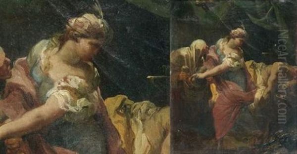 Judith Tendant La Tete D'holopherne A Sa Servante Abra (study) - view 1