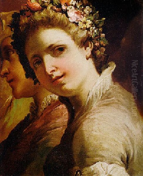 Studies Of The Heads Of A Young Man And Girl - view 1