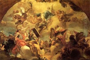 The Assumption Of The Virgin In A Painted Arch/corr.the Bozzetto For The Other Side Ofthe Cupolas Is In Un.notredame by Gaetano Gandolfi