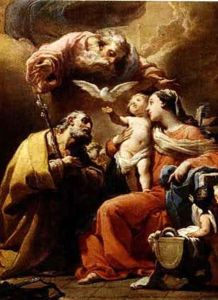 The Holy Family With God The Father And The Holy Spirit by Gaetano Gandolfi
