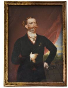 Portrait Du Prince De Piemont, Futur Victor Emmanuel Ii En Costume Civil by Luigi Gandolfi