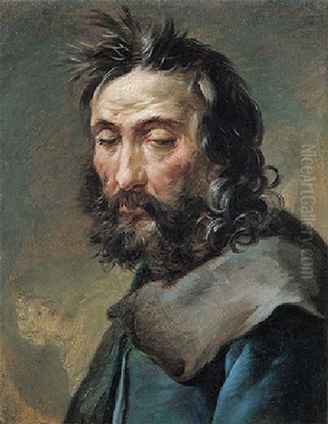 Portrait Of A Man, And A Sketch Of An Allegorical Female Figure In The Background - view 1