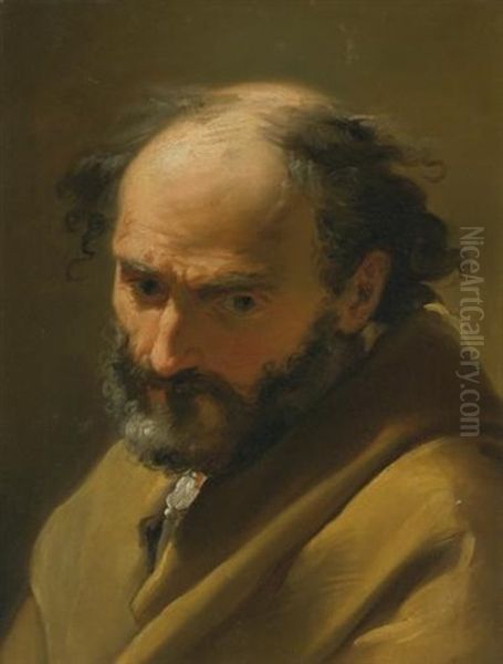 A Bearded Man, Bust Length, In A Grey Cape - view 1