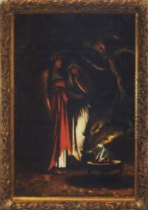 A Pair Of Sorceresses Casting Their Spell by Herbert Gandy