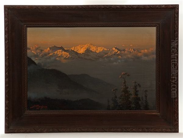 Sunset Over The Himalayas - view 1