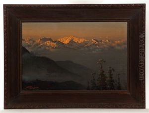 Sunset Over The Himalayas by Jamini Prakash Gangooly
