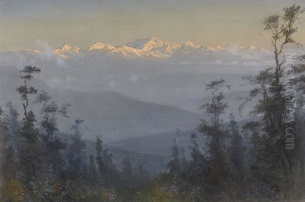 Der Abendliche Kangchendzonga Von Darjeeling Aus - view 1