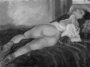 Reclining Female Nude by Emil Ganso