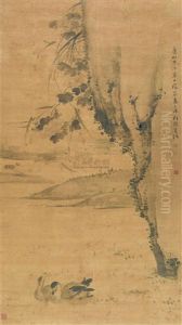 Lotus And Mandarin Ducks by  Gao Qipei