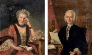 Portraits De Monsieur Et Madame Antoine Gaspard Boucher D'argis (2 Works) by Jean Baptiste Garand