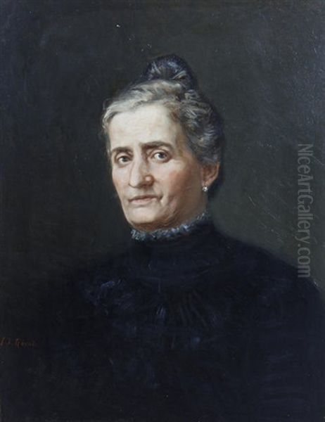 Portrait Of A Woman In A Black Dress - view 1