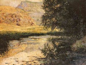 Paisaje Reflejado En El Lago by Juan Jose Garate Y Clavero