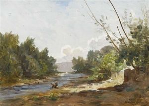 Wascherinnen Am Fluss by Gustave Cesaire Garaud