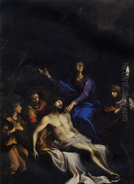 The Virgin Mourning Over The Body Of The Dead Christ In The Company Of Three Angels - view 1