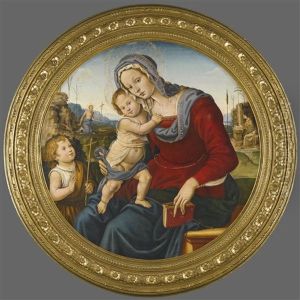 The Madonna And Child With The Infant Saint John The Baptist, Beyond Them A Landscape With Saints Jerome And Francis by Raffaelino del Garbo
