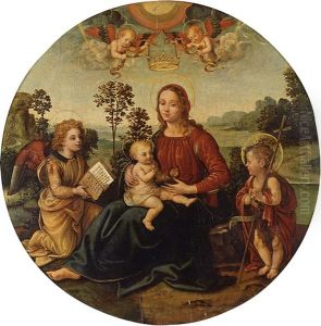 Madonna And Child With The Young Saint John The Baptist And Angels by Raffaelino del Garbo